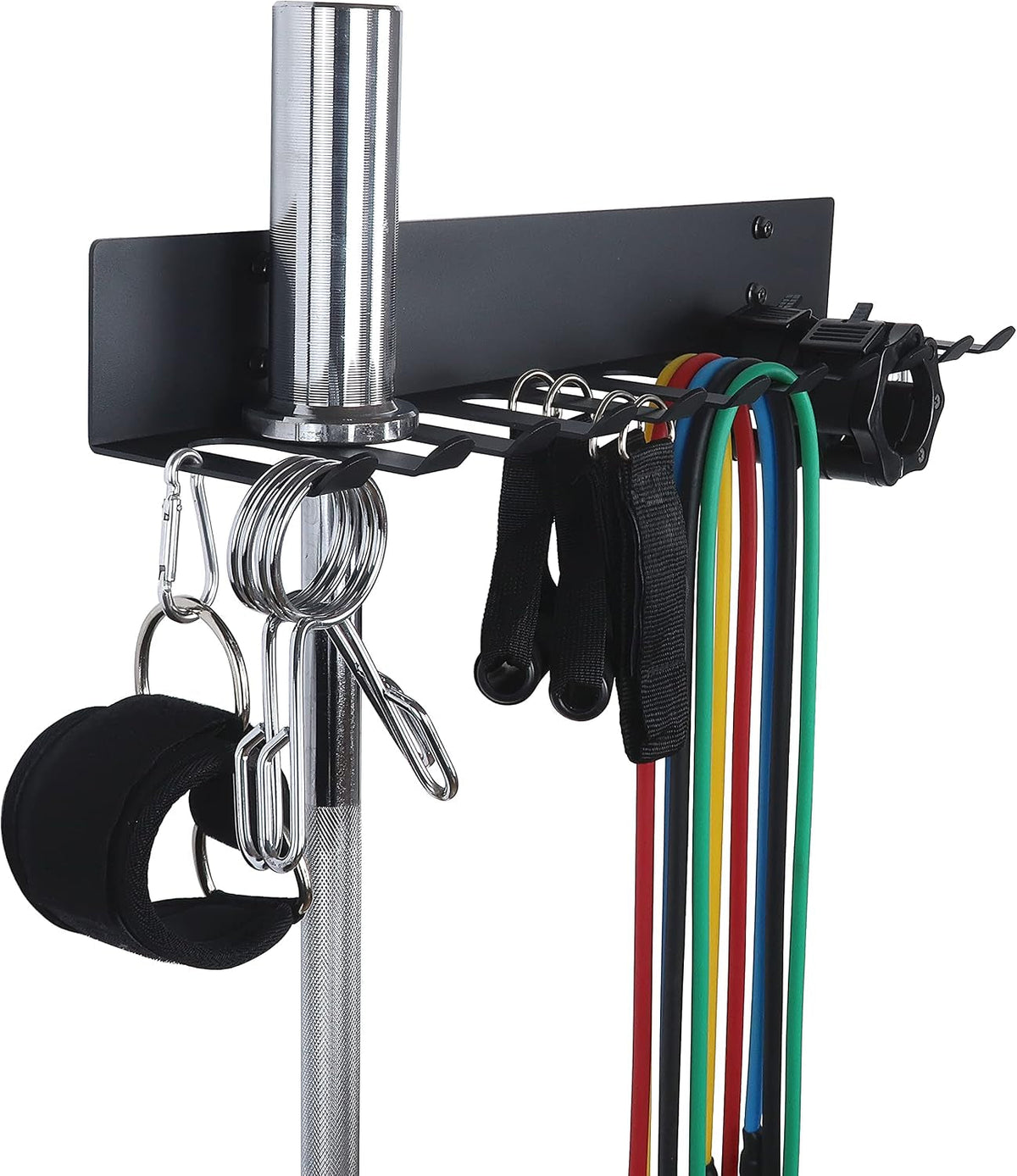 Heavy-Duty Gym Storage Rack – Wall-Mount Resistance Band & Barbell Rack