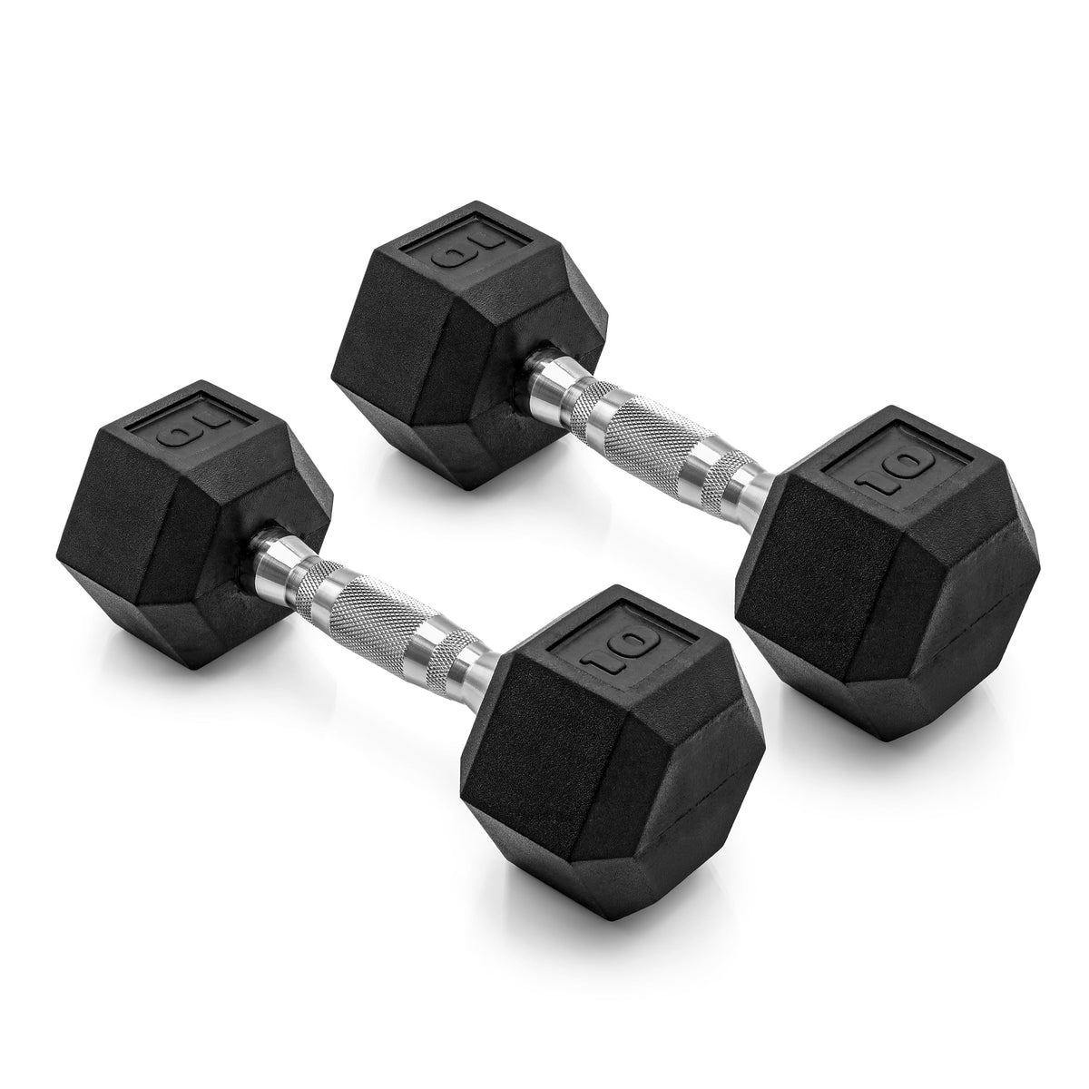 12LB Coated Rubber Hex Dumbbell Pair – Ergonomic Steel Handle