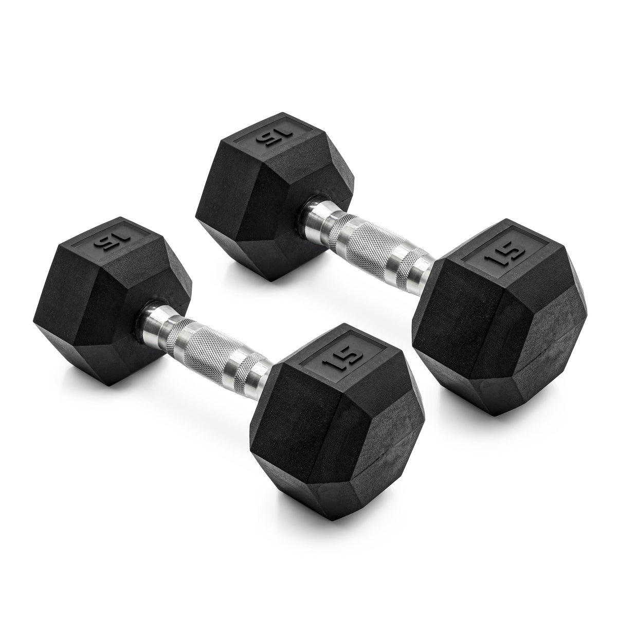 12LB Coated Rubber Hex Dumbbell Pair – Ergonomic Steel Handle