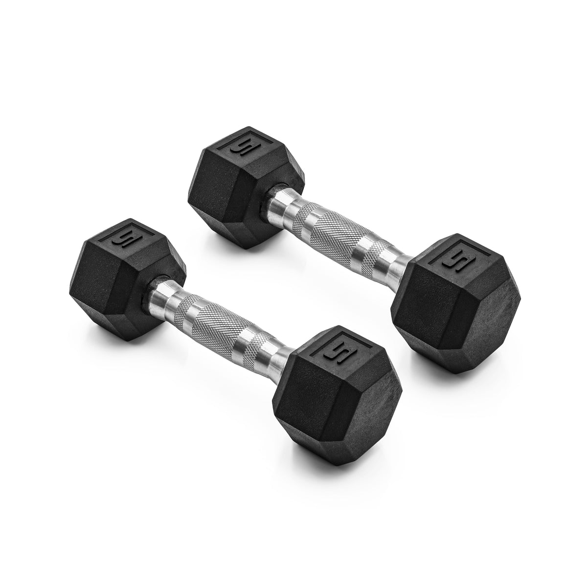 12LB Coated Rubber Hex Dumbbell Pair – Ergonomic Steel Handle
