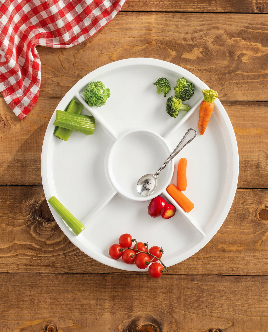 Veggie Icon Crudité Ceramic Server with Spoon