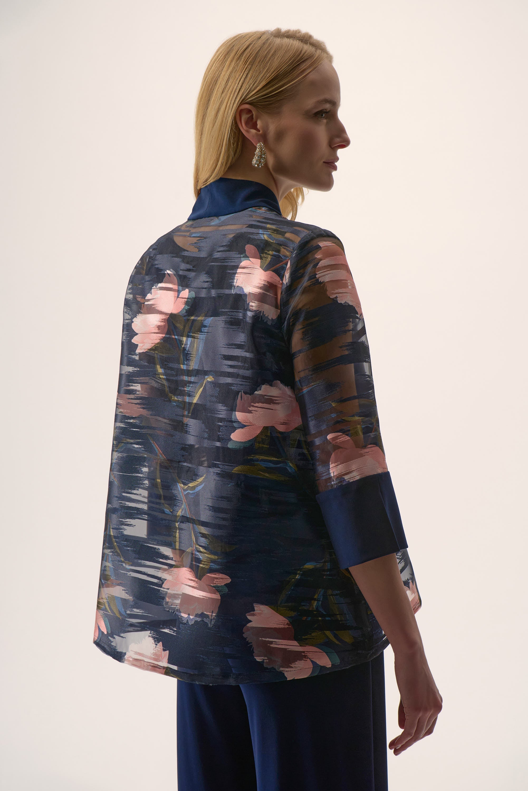 Signature | Jacquard Organza Floral Print Swing Jacket-254729-3316