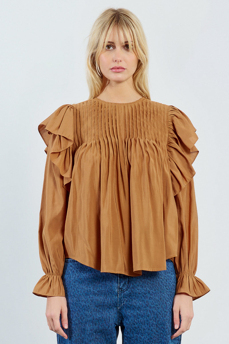 Long Sleeve Ruffle Blouse