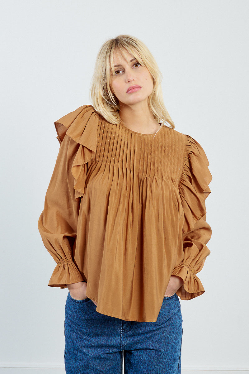 Long Sleeve Ruffle Blouse