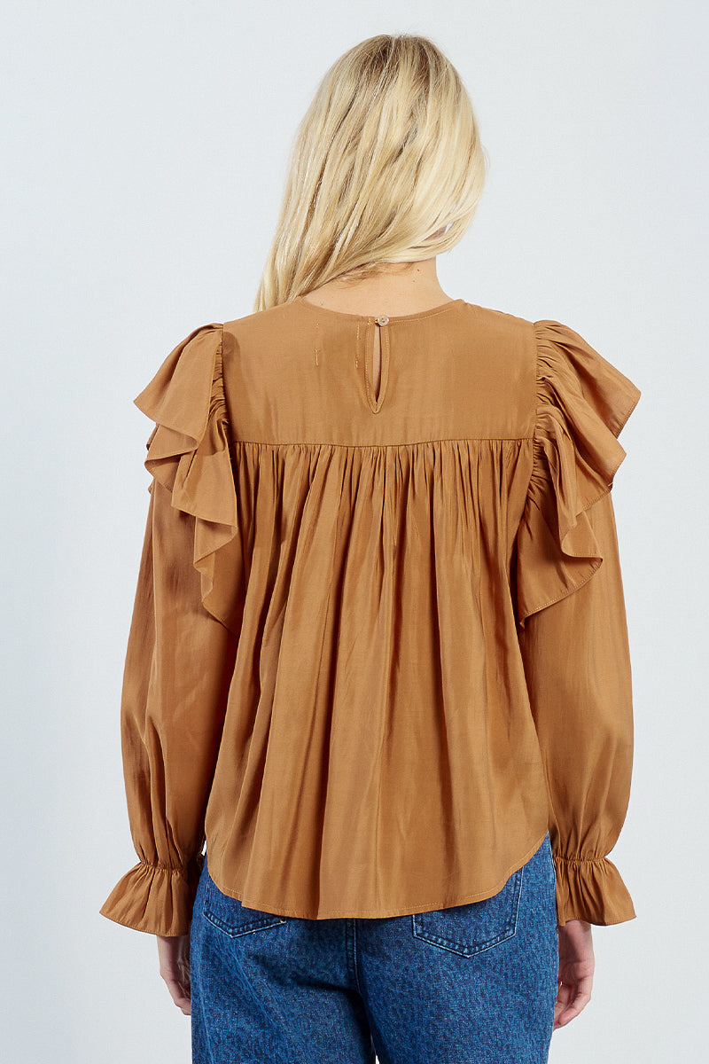 Long Sleeve Ruffle Blouse