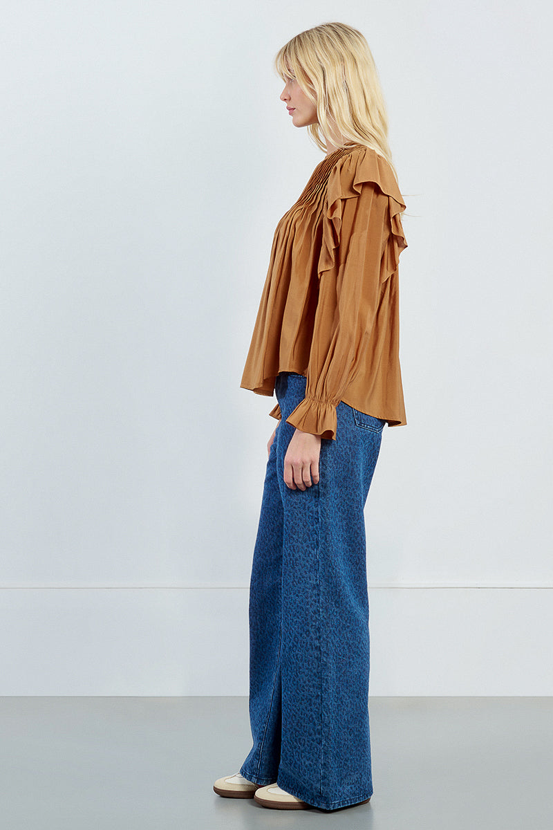 Long Sleeve Ruffle Blouse