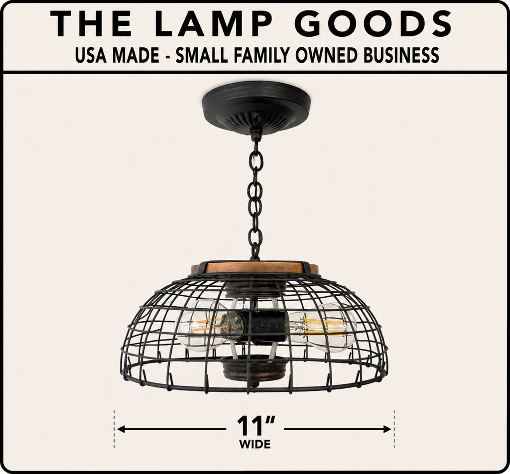 Rustic Industrial Wire Cage Pendant Light