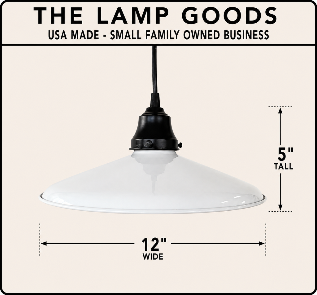 White Enamel Barn Pendant Light – Farmhouse Industrial Ceiling Fixture