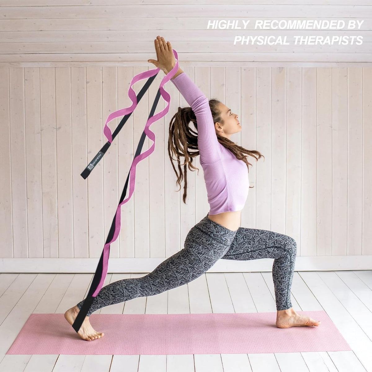 Premium Durable Stretch Straps with Loops, Stretching Strap for Physical Therapy, Multi-Loop Yoga Strap Fitness Exercise Strap for Yoga, Pilates, Dance, Flexibility&Exercise