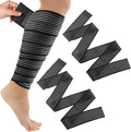 Compression Leg Wraps 2-Pack – 71" Elastic Bandages, Black