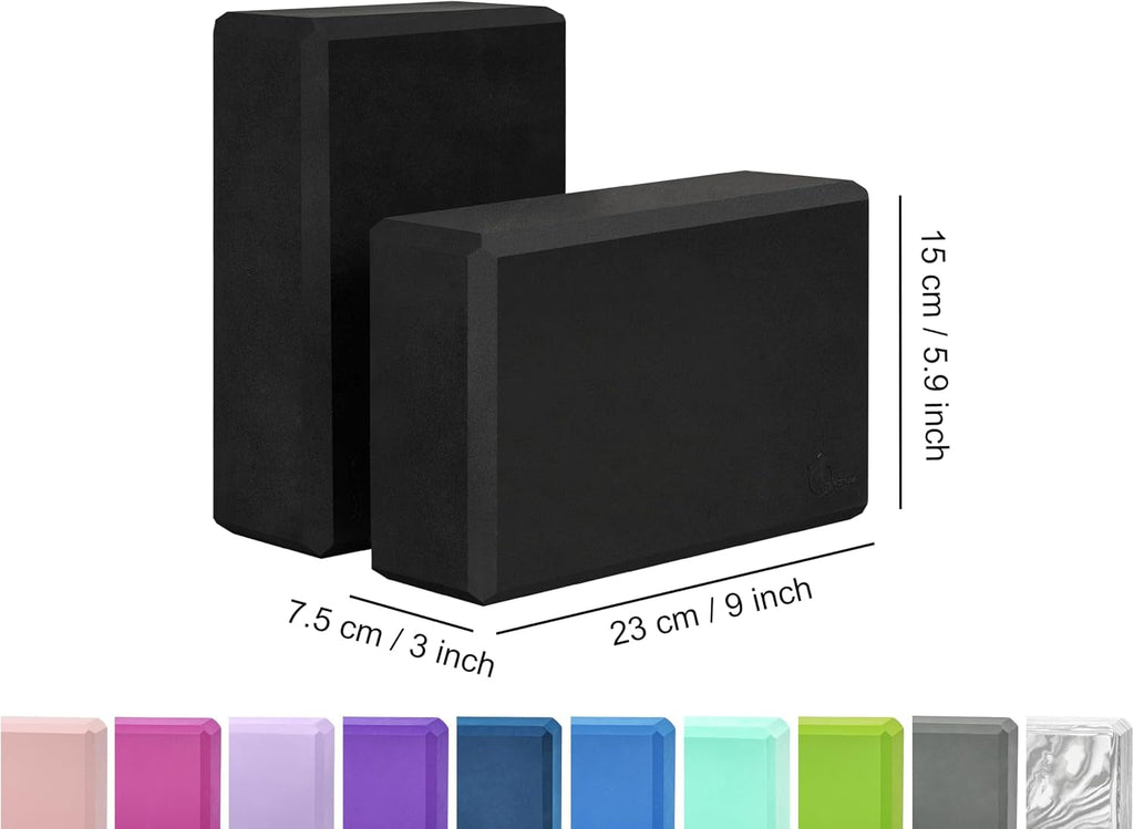 Yoga Blocks 2-Pack – Non-Slip Fitness & Pilates Blocks for Stretching