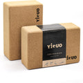 Cork Yoga Blocks 2-Pack – High-Density Non-Slip, 9×6×3"