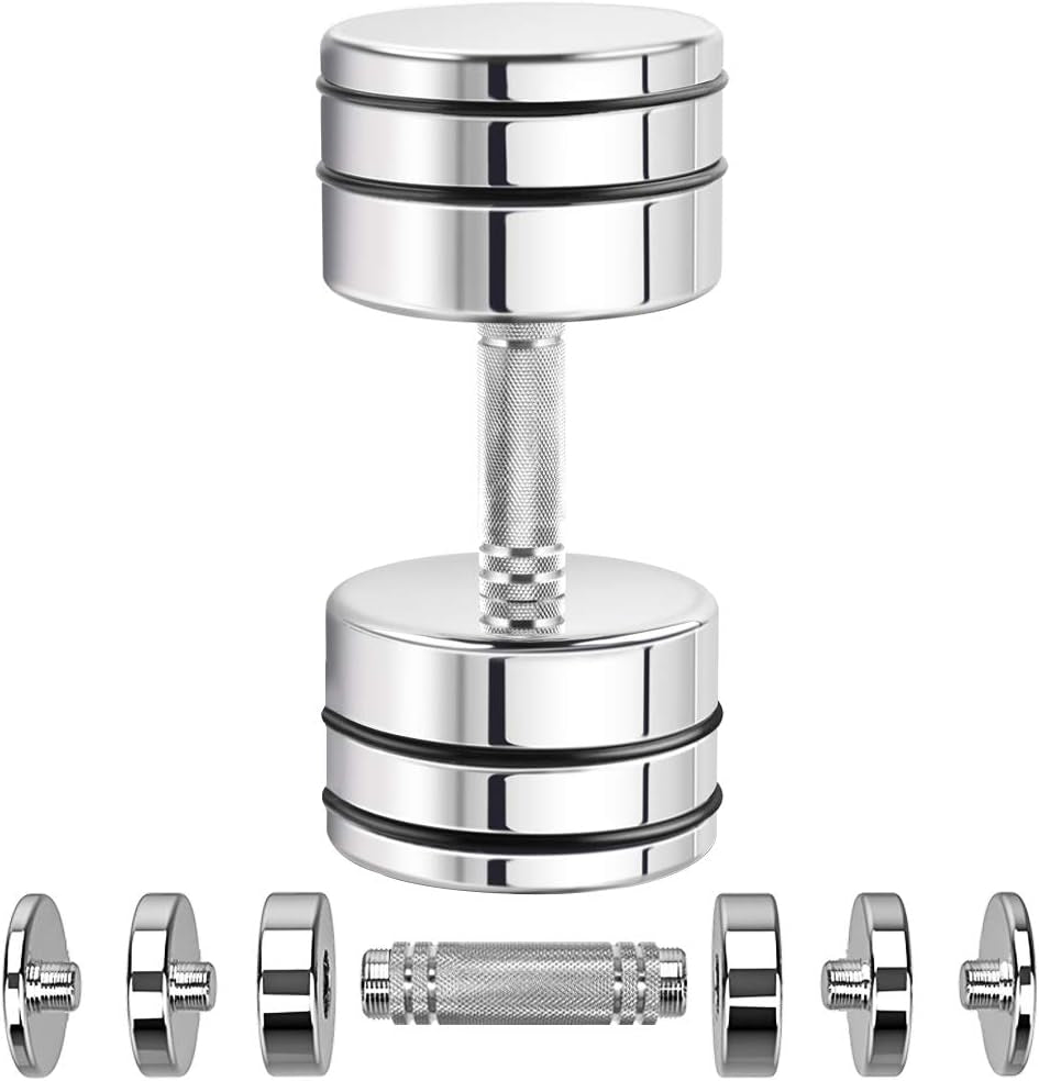 Steel Adjustable Dumbbell – Ultracompact Chrome Weight