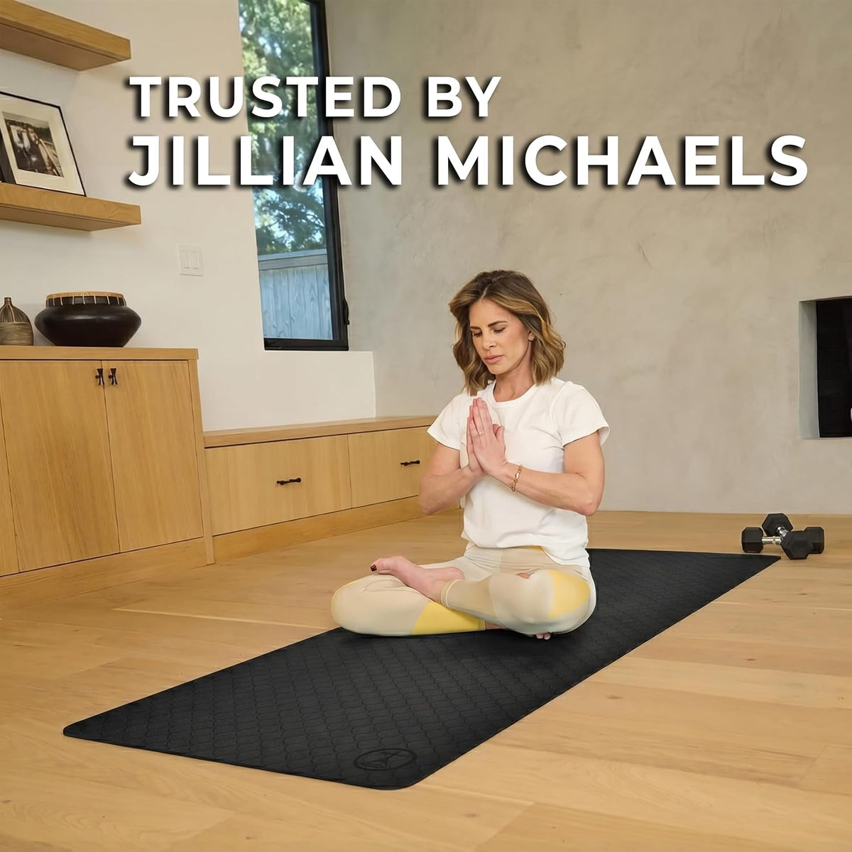 Hot Yoga Mat – Non-Slip Natural Rubber Mat with Carry Strap