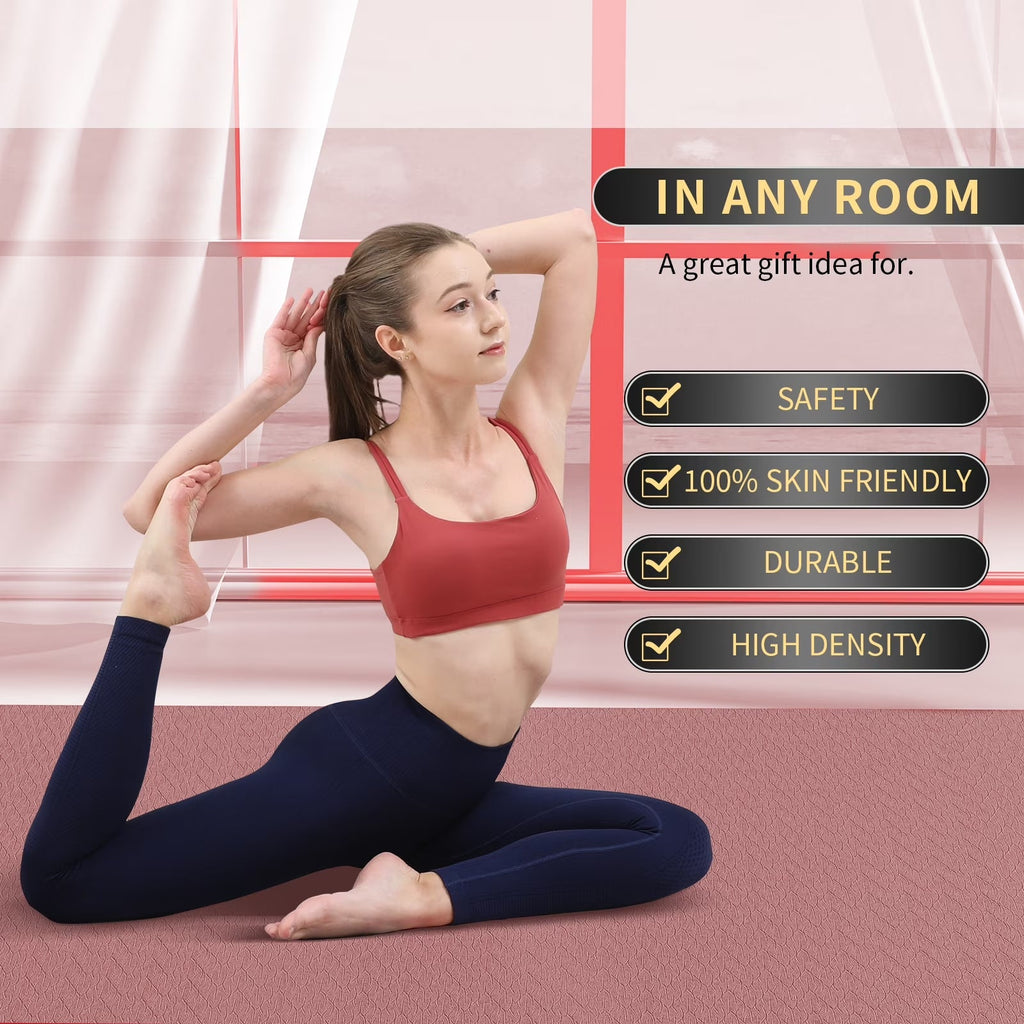 Extra-Large Yoga Mat 6×4FT – 8mm Thick Non-Slip Workout Mat
