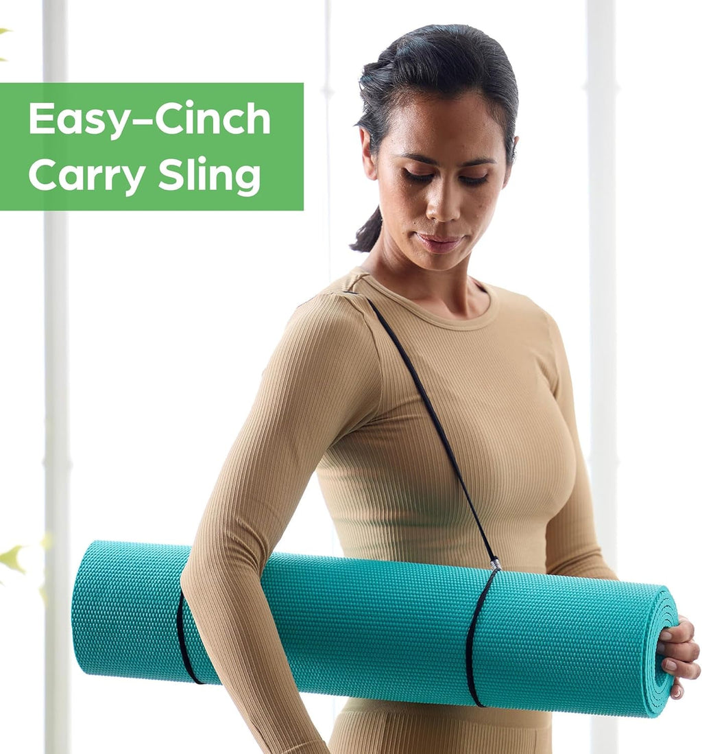 Gaiam Essentials Yoga Mat – 1/4" Thick 6mm with Carrier Strap