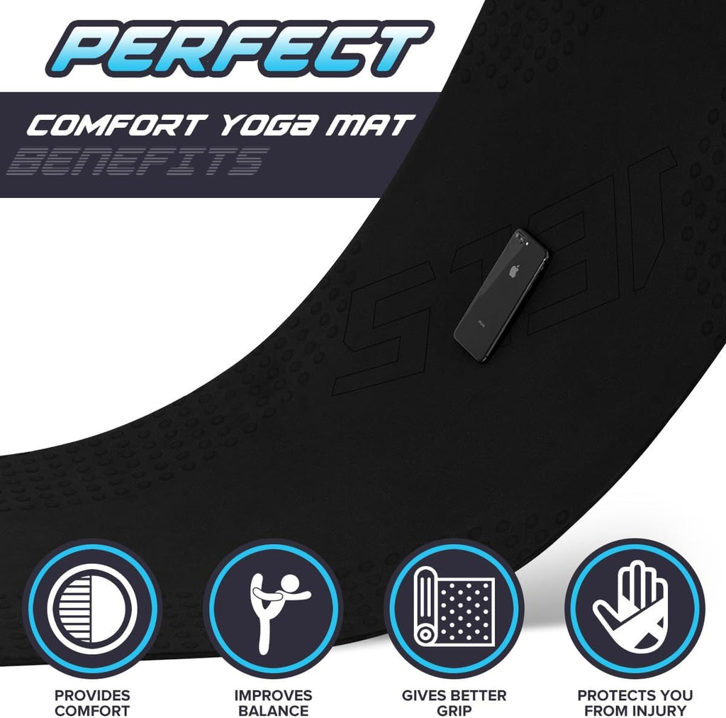JELS Extra-Thick TPE Yoga Mat – 2/5" Non-Slip 72×26" with Strap