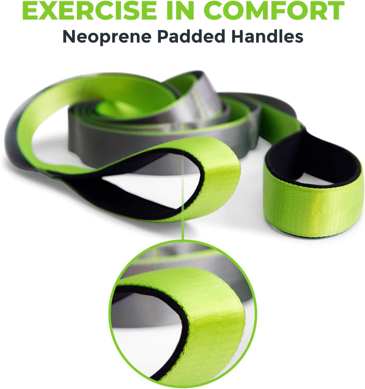Physical Therapy Stretch Strap – 12 Loops, 1.5-Inch Wide