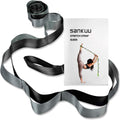 Yoga Stretching Strap with 12 Loops & Poster – Pilates & Gymnastics