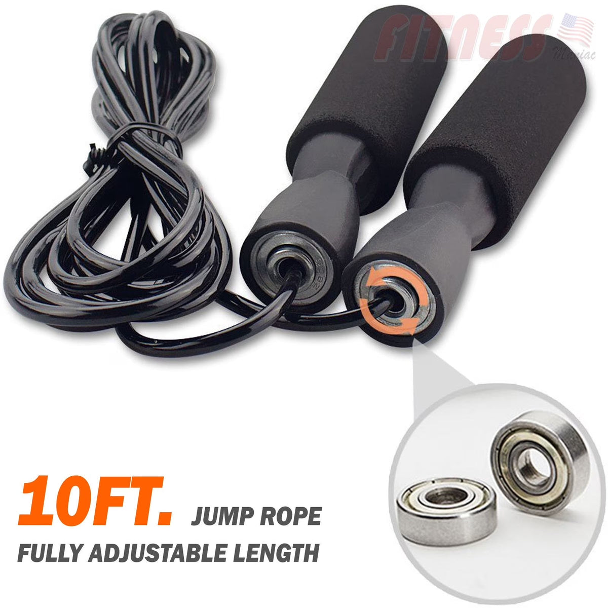 Speed Jump Rope with Ball Bearings – PVC Cable Skipping Rope