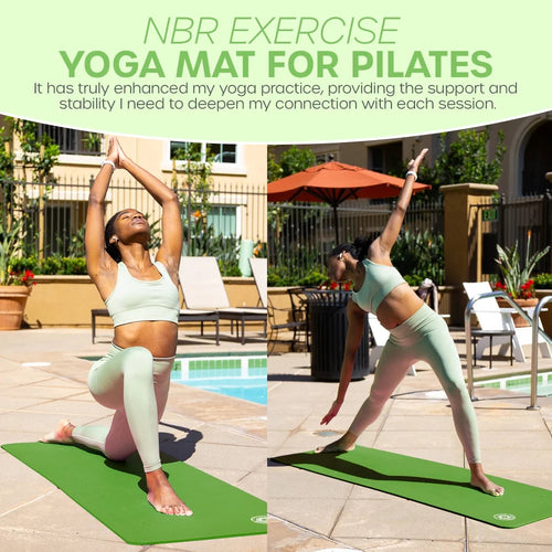 10mm Yoga Mat – Non-Slip Pilates & Fitness Mat with Carry Strap