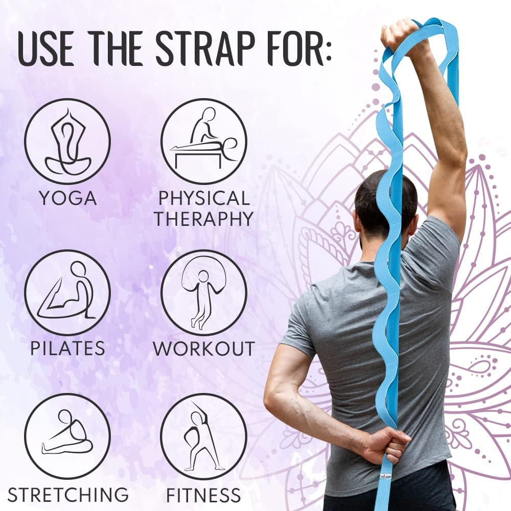 Stretching Strap with 10 Loops – Physical Therapy & Rehab Exercise