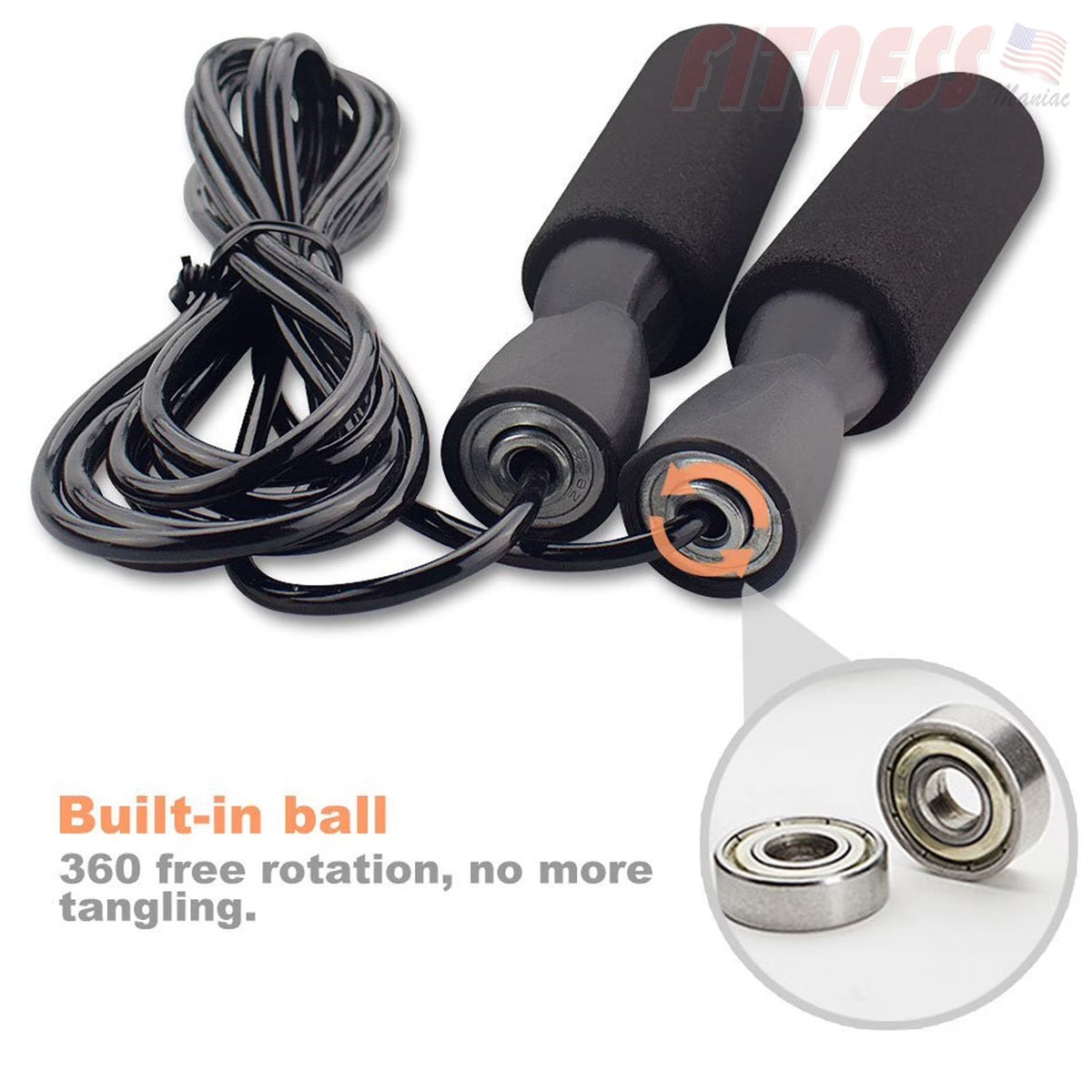 Speed Jump Rope with Ball Bearings – PVC Cable Skipping Rope
