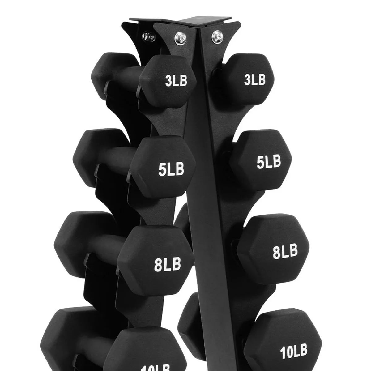 BalanceFrom 110LB Neoprene Dumbbell Set with Stand – 10 Pairs
