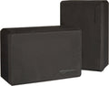 Non-Slip Yoga Blocks Set of 2 – 4×9×6" Black EVA Foam