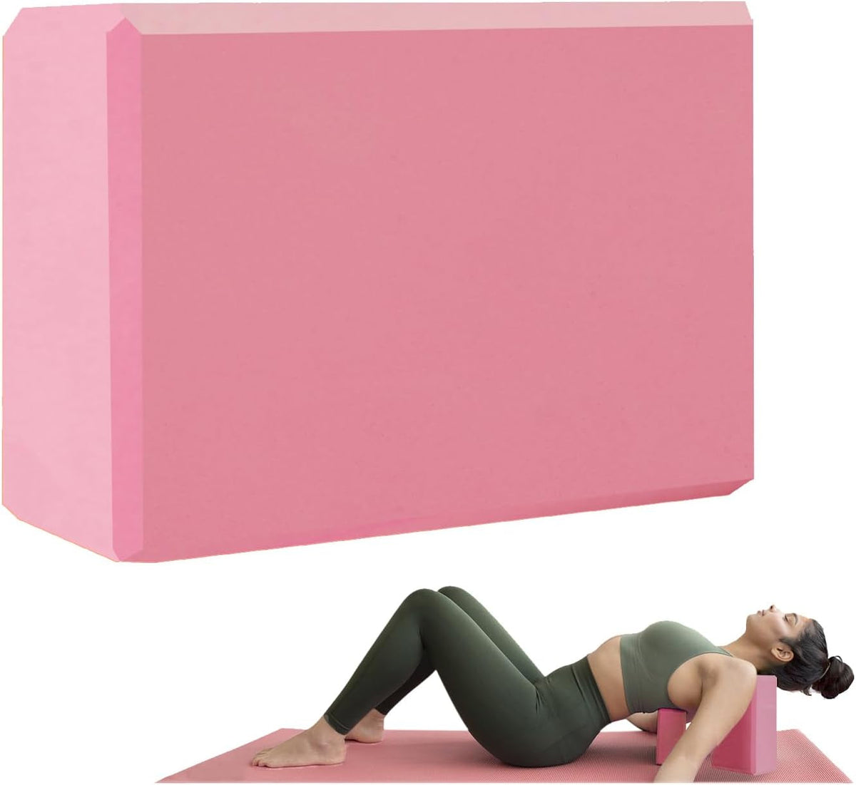 Gaiam Yoga Block – Latex-Free EVA Foam, Non-Slip Beveled Edges