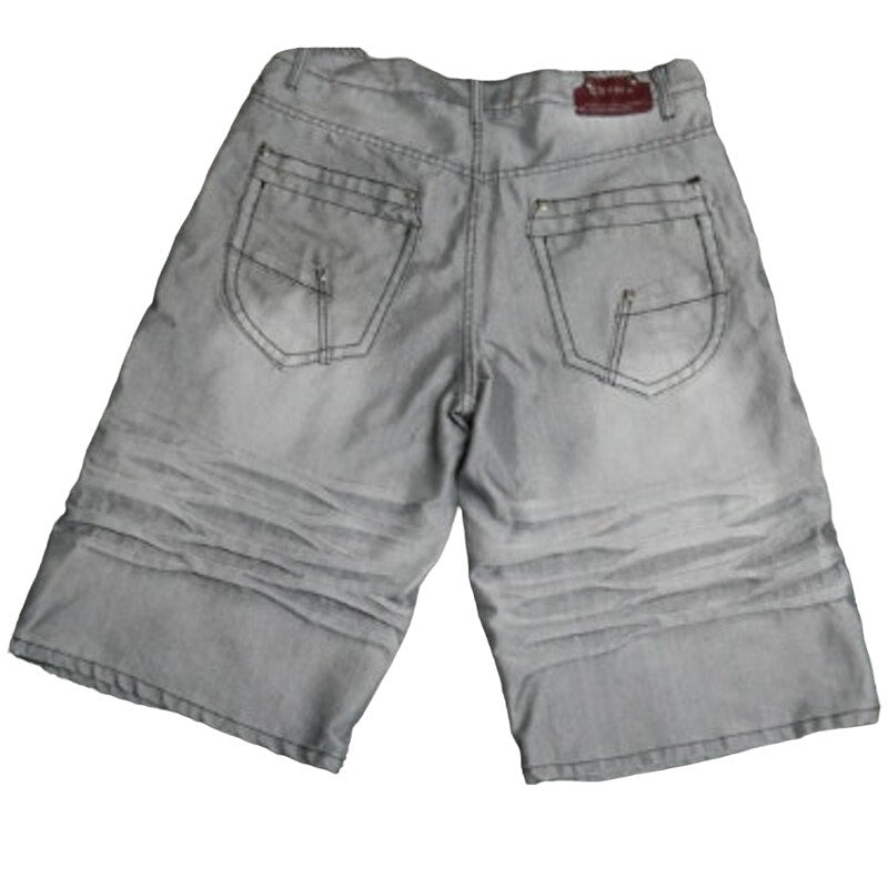 Vintage Y2K Chams Mens Size 36 Shinny Denim Baggy Loose Hip Hop Skater Shorts