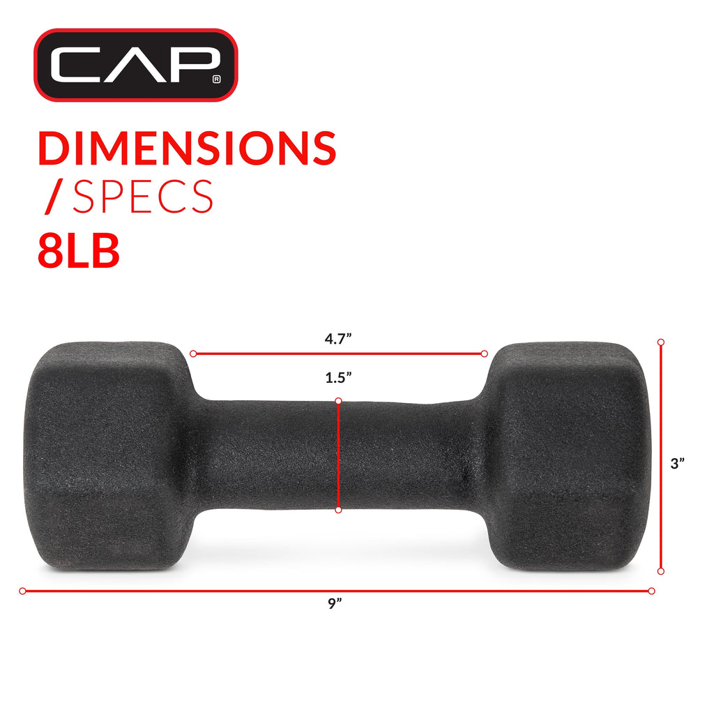 32LB Neoprene Dumbbell Set with Rack – Black