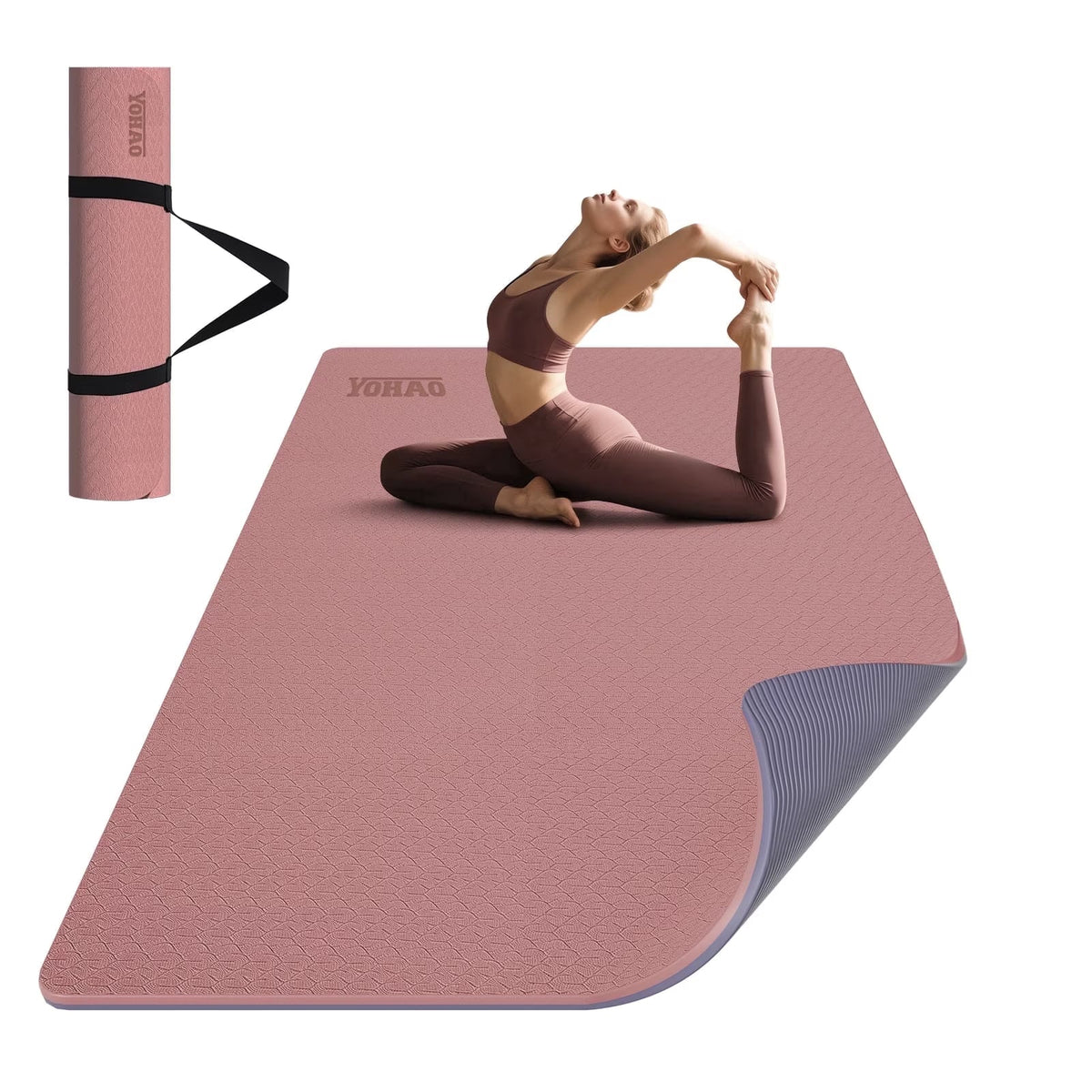 Extra-Large Yoga Mat 6×4FT – 8mm Thick Non-Slip Workout Mat