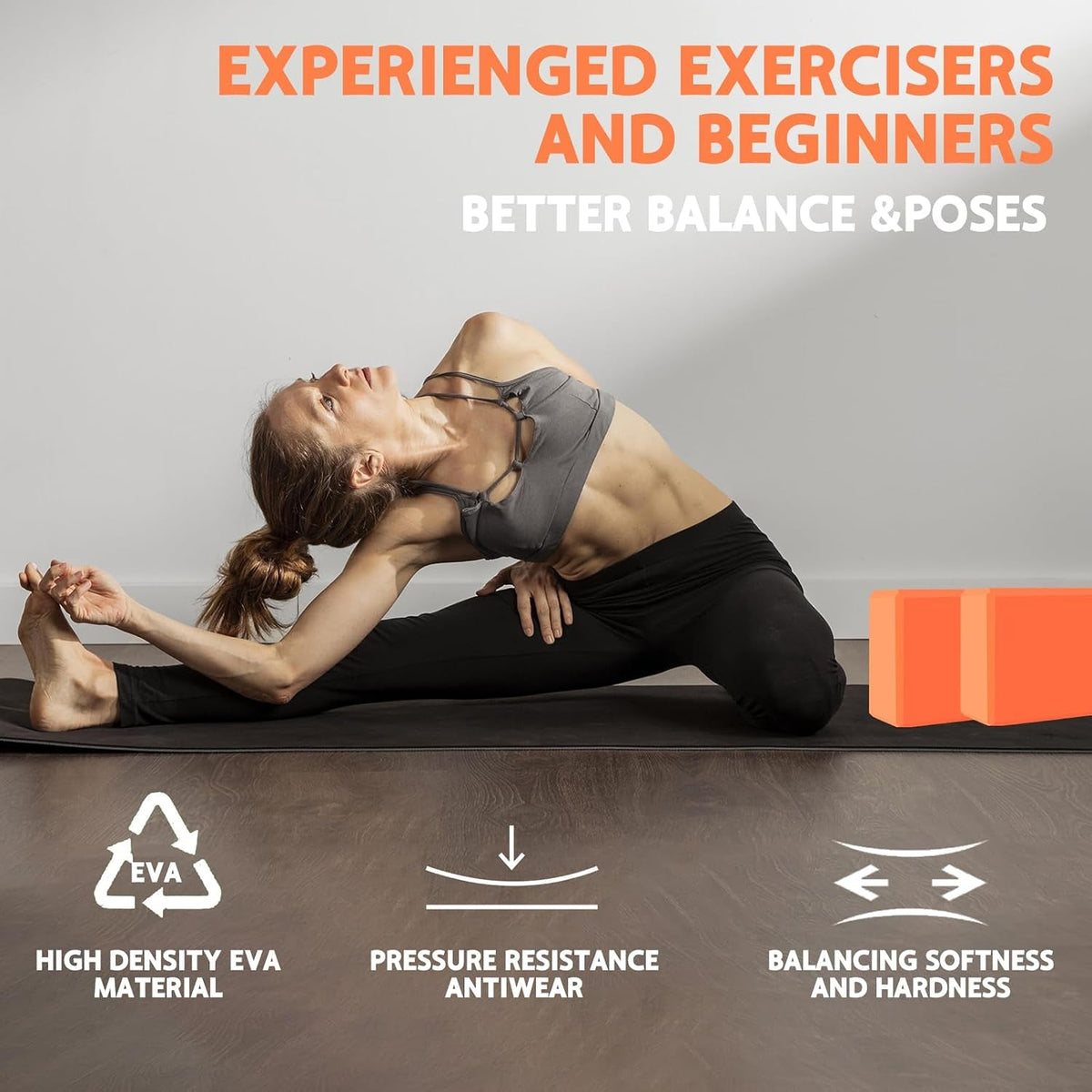 Gaiam Yoga Block – Latex-Free EVA Foam, Non-Slip Beveled Edges