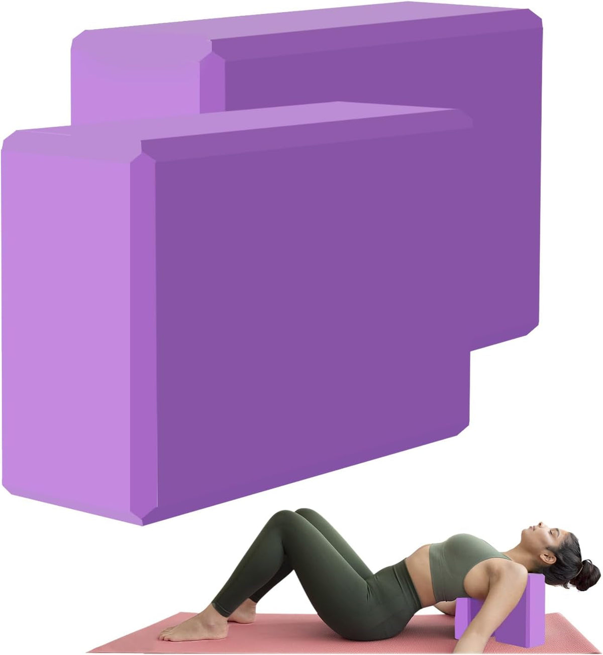 Gaiam Yoga Block – Latex-Free EVA Foam, Non-Slip Beveled Edges