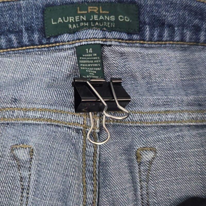 Ralph Lauren Jeans Co. Womens 14 Cotton Elastane Factory Whiskered Denim Jeans