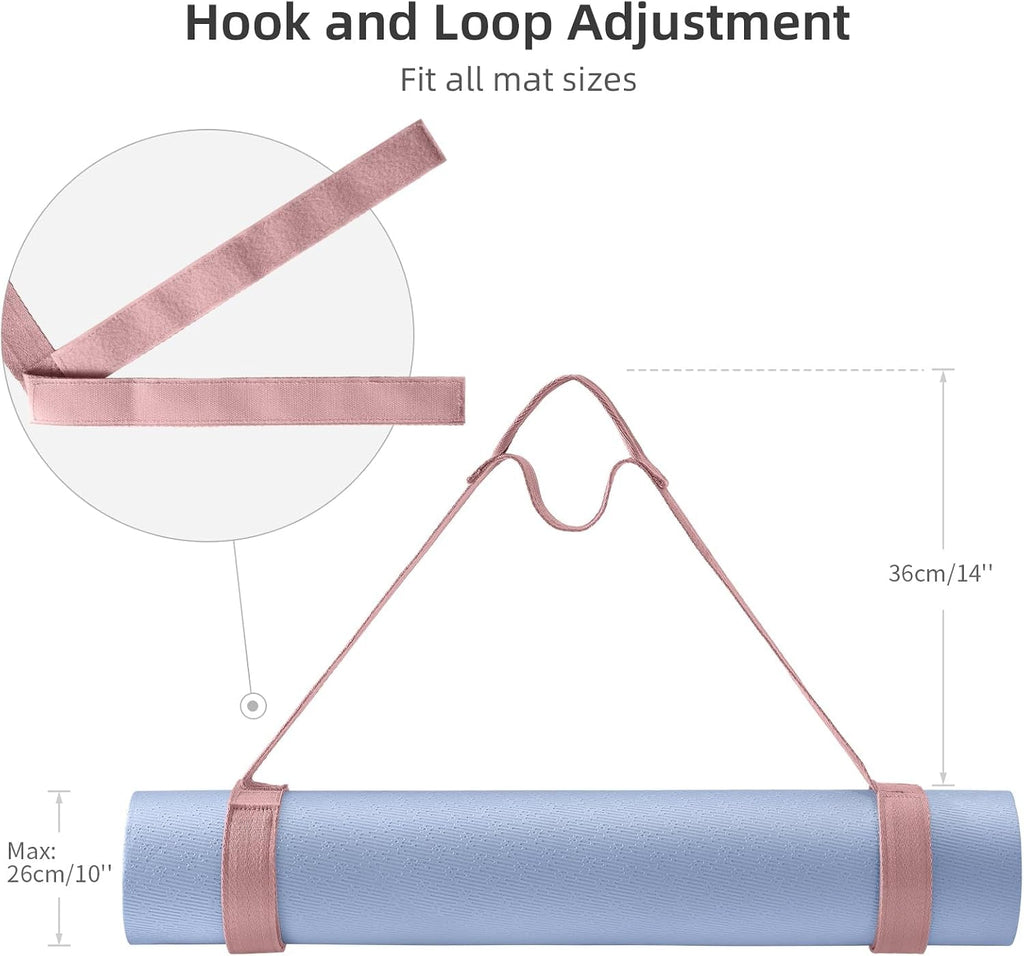 Yoga Mat Strap – Adjustable Hook & Loop Closure Carrier