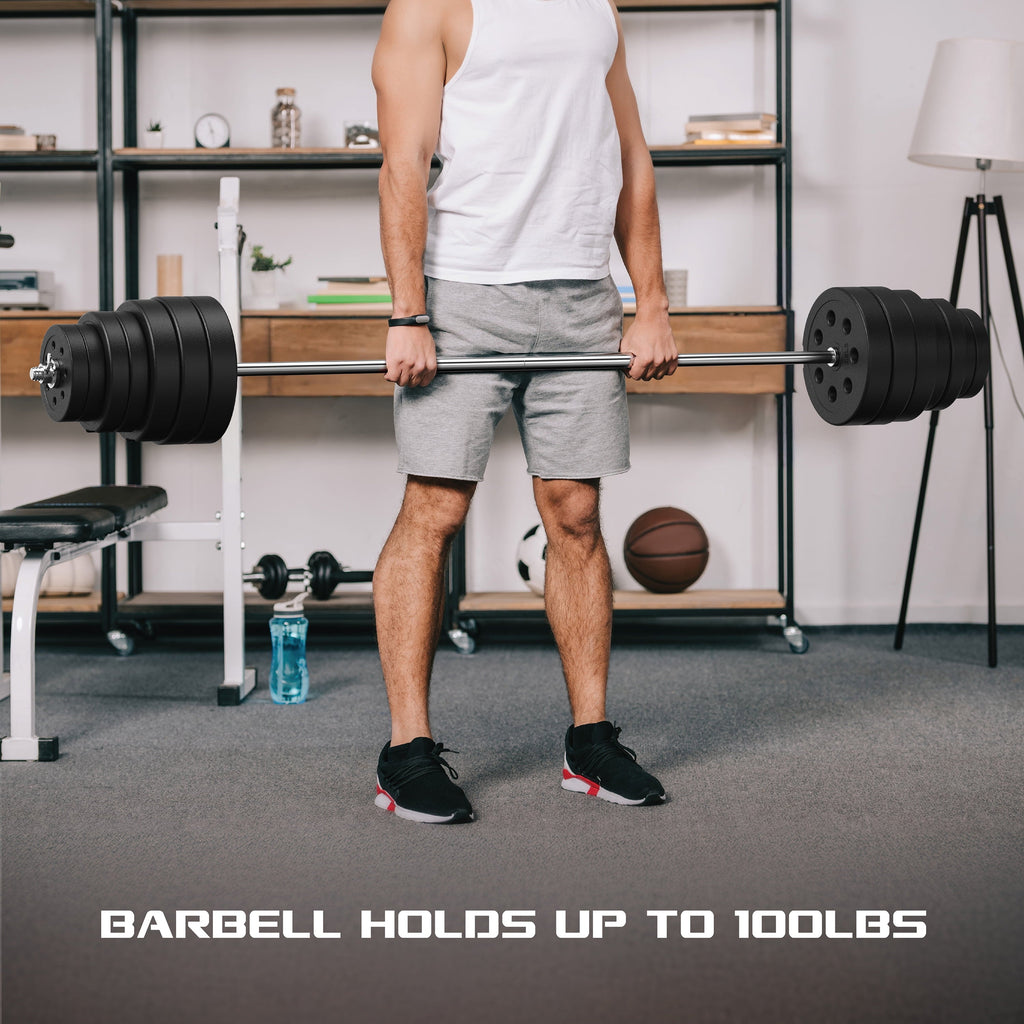 Smartbell Gym 100LB Adjustable Dumbbell & Barbell Weight Set
