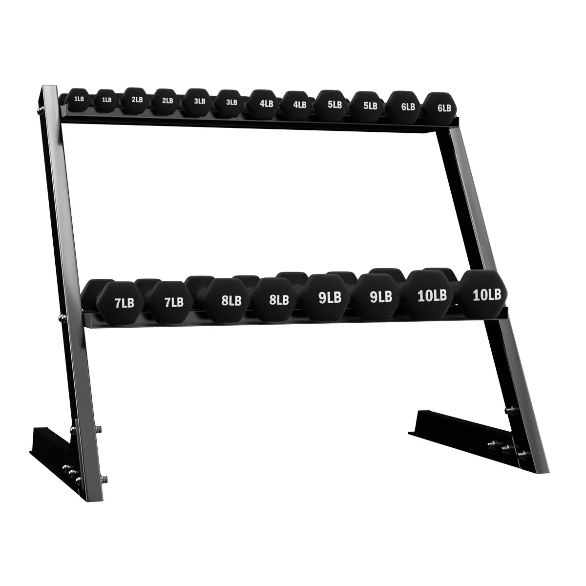 BalanceFrom 110LB Neoprene Dumbbell Set with Stand – 10 Pairs