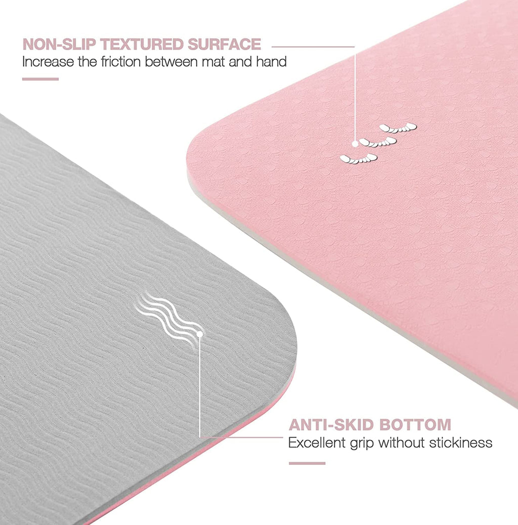 Extra-Thick TPE Yoga Mat – Non-Slip Mat with Sling & Storage Bag