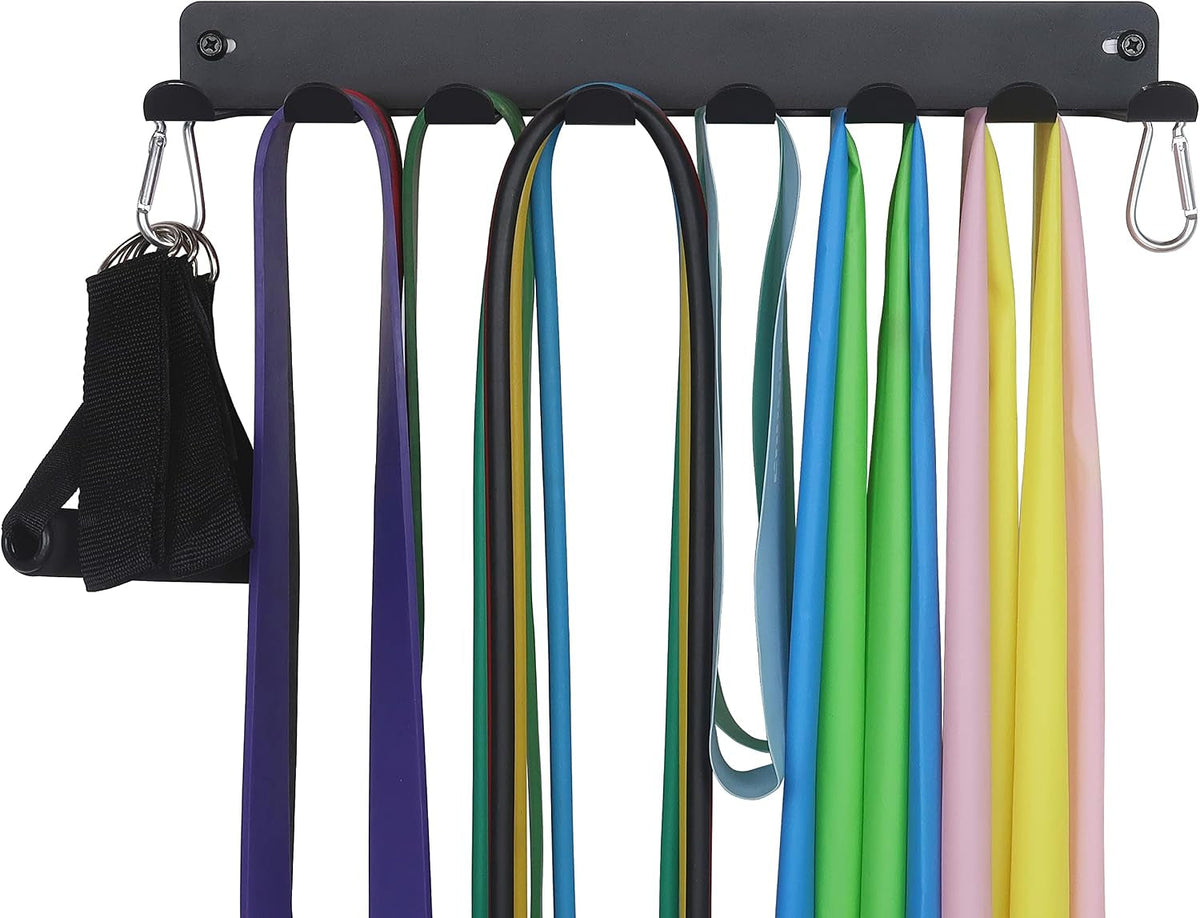 Heavy-Duty Gym Storage Rack – Wall-Mount Resistance Band & Barbell Rack
