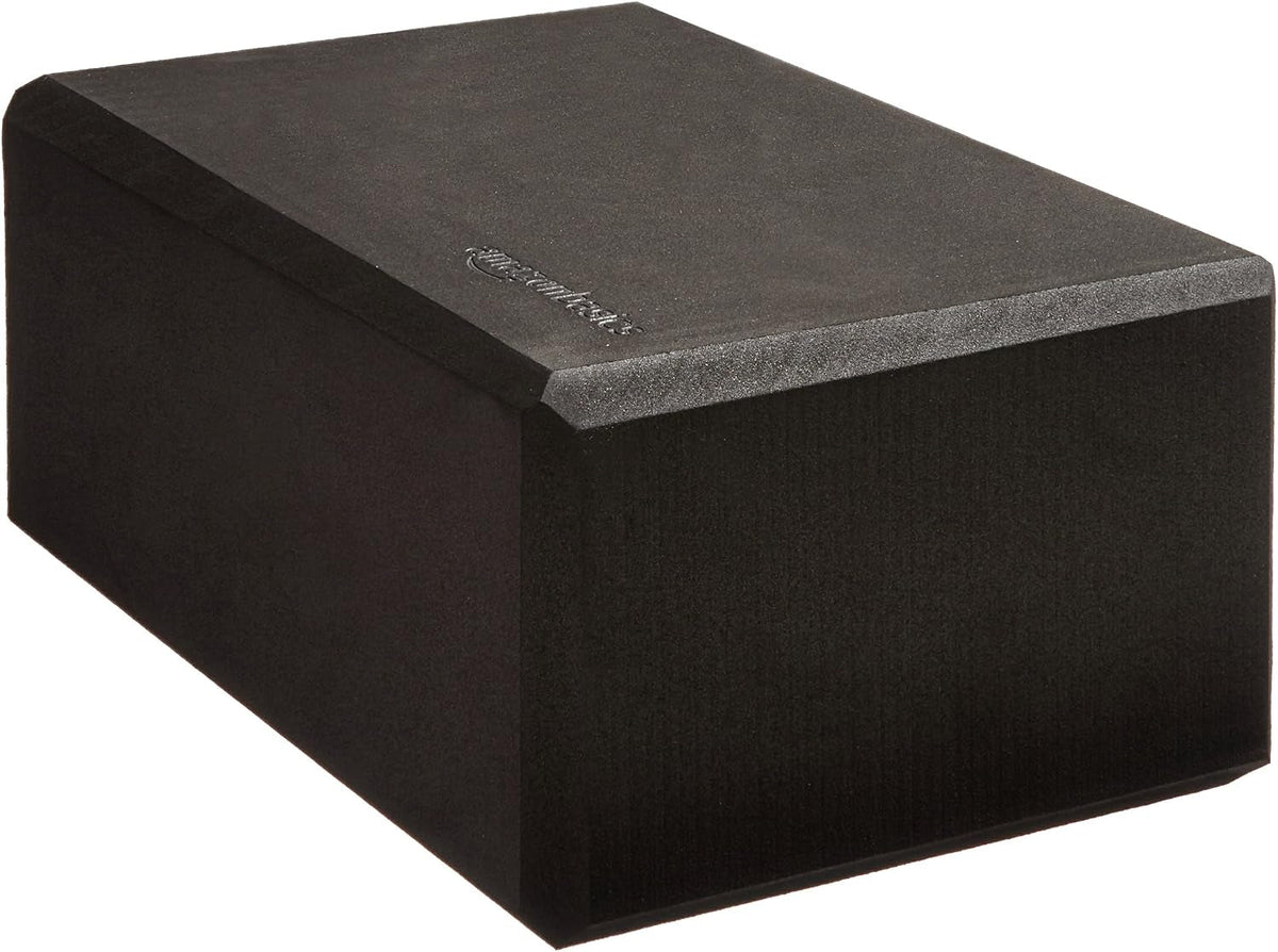 Non-Slip Yoga Blocks Set of 2 – 4×9×6" Black EVA Foam