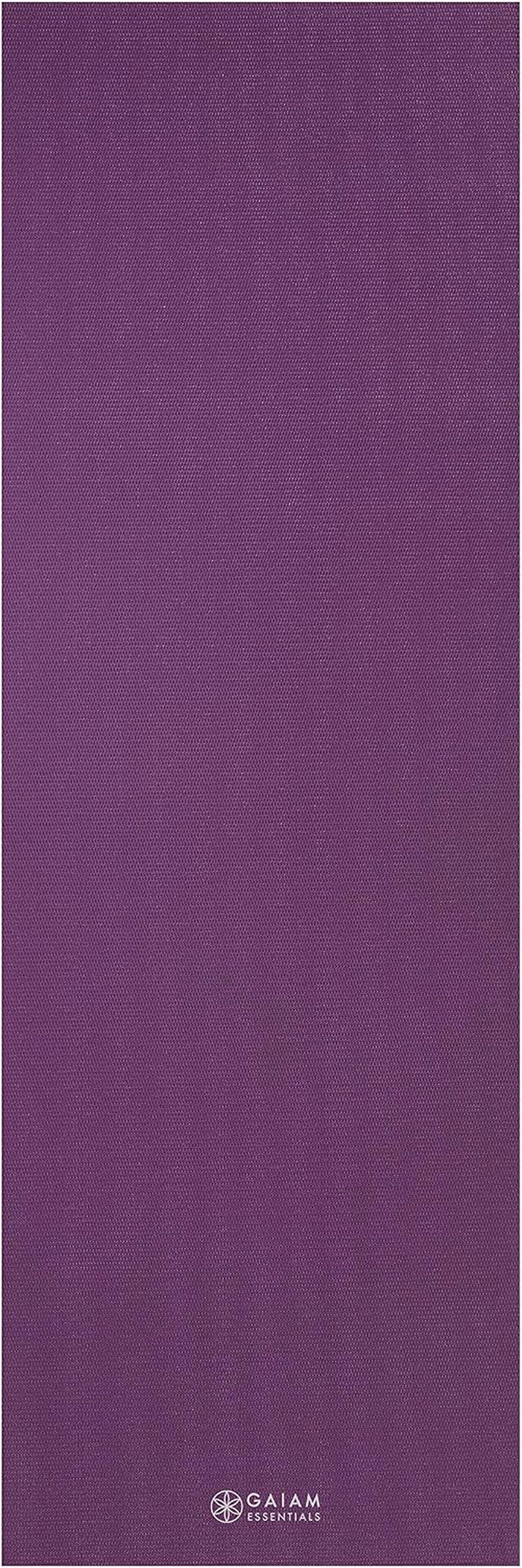 Gaiam Essentials Yoga Mat – 1/4" Thick 6mm with Carrier Strap