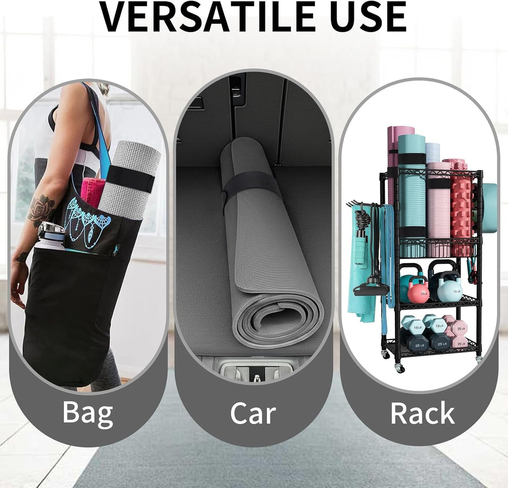 Adjustable Yoga Mat Carrier Strap – Thick Sling & Stretching Band
