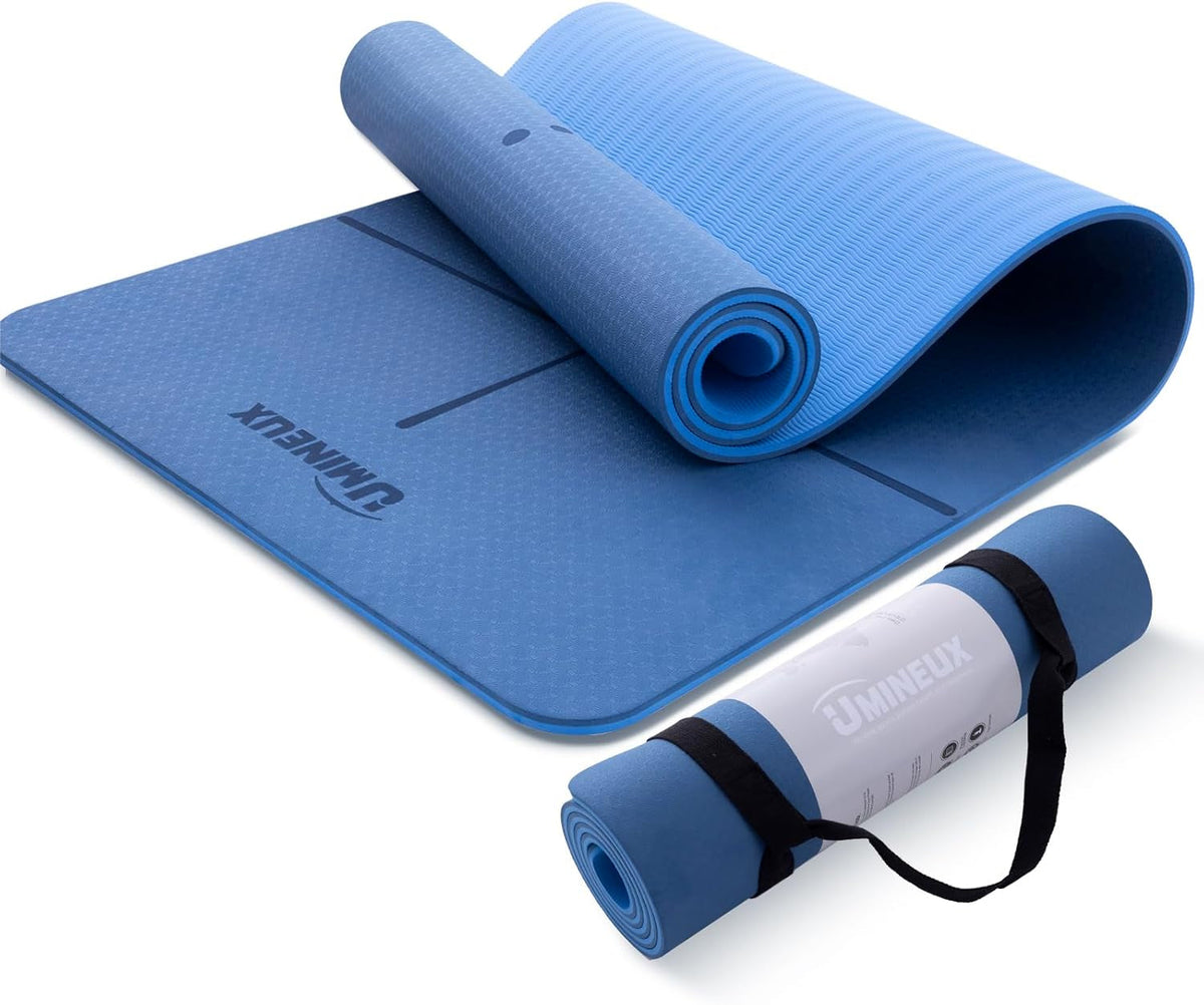 Extra-Thick TPE Yoga Mat – Non-Slip Mat with Sling & Storage Bag