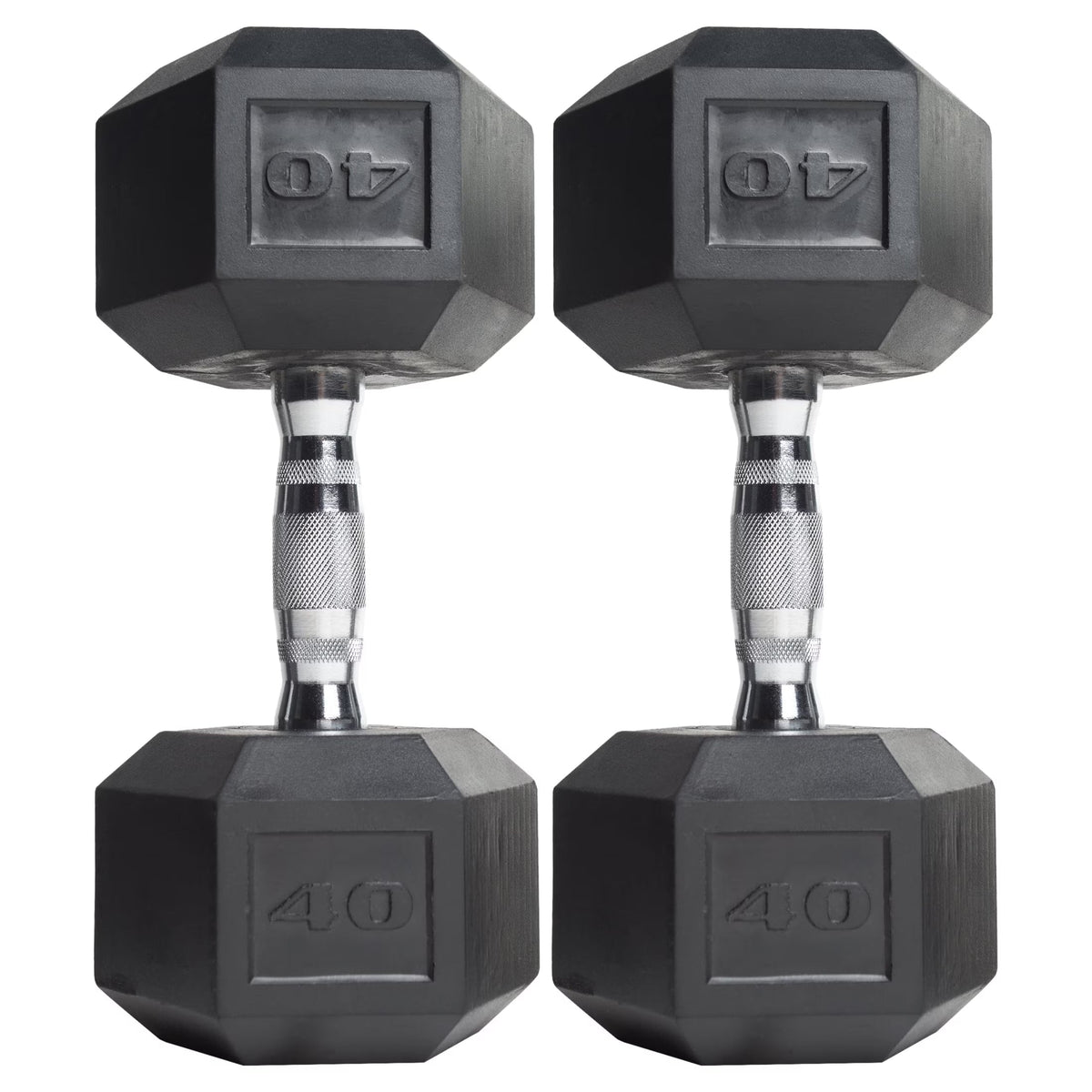 12LB Coated Rubber Hex Dumbbell Pair – Ergonomic Steel Handle