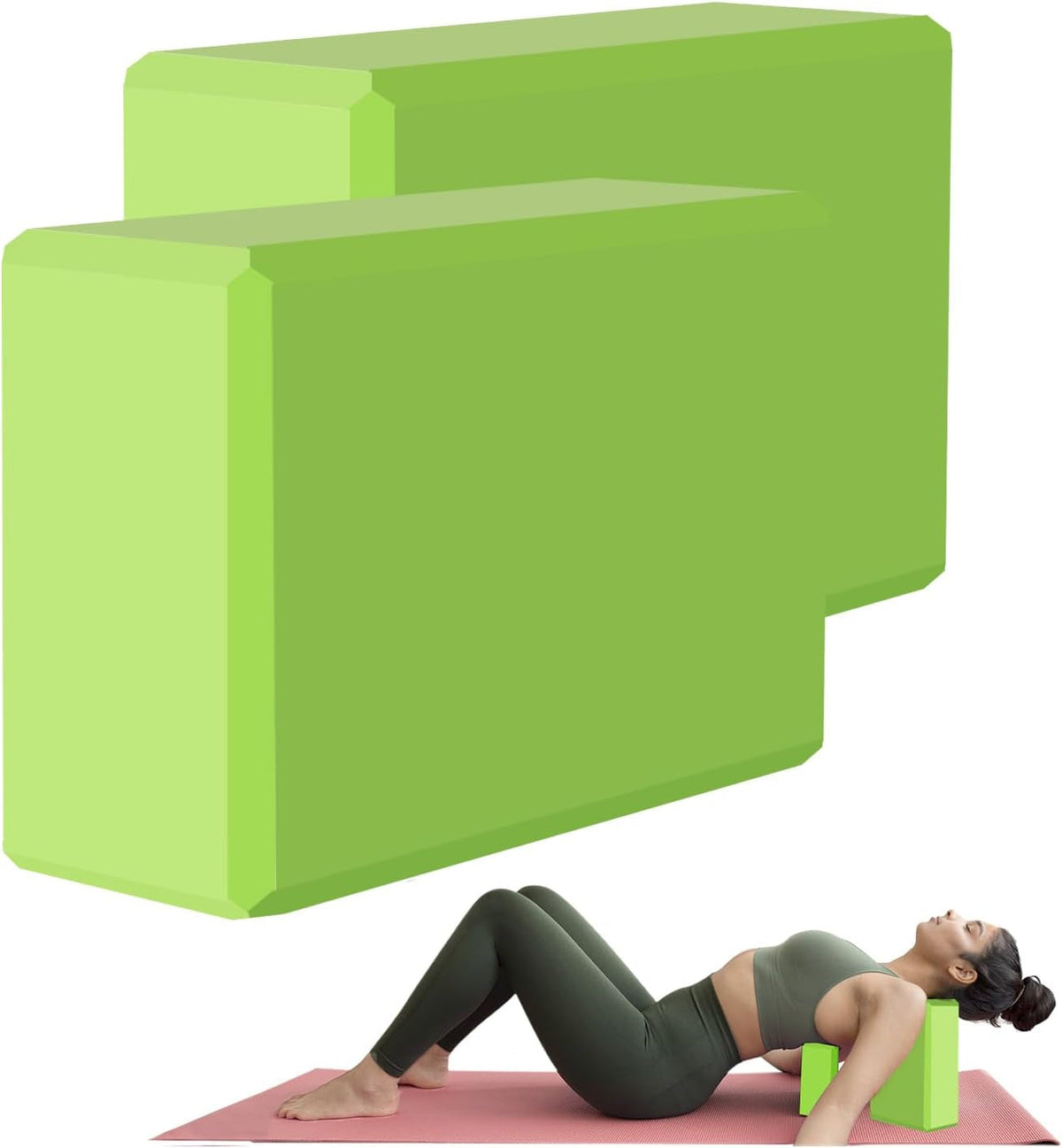 Gaiam Yoga Block – Latex-Free EVA Foam, Non-Slip Beveled Edges