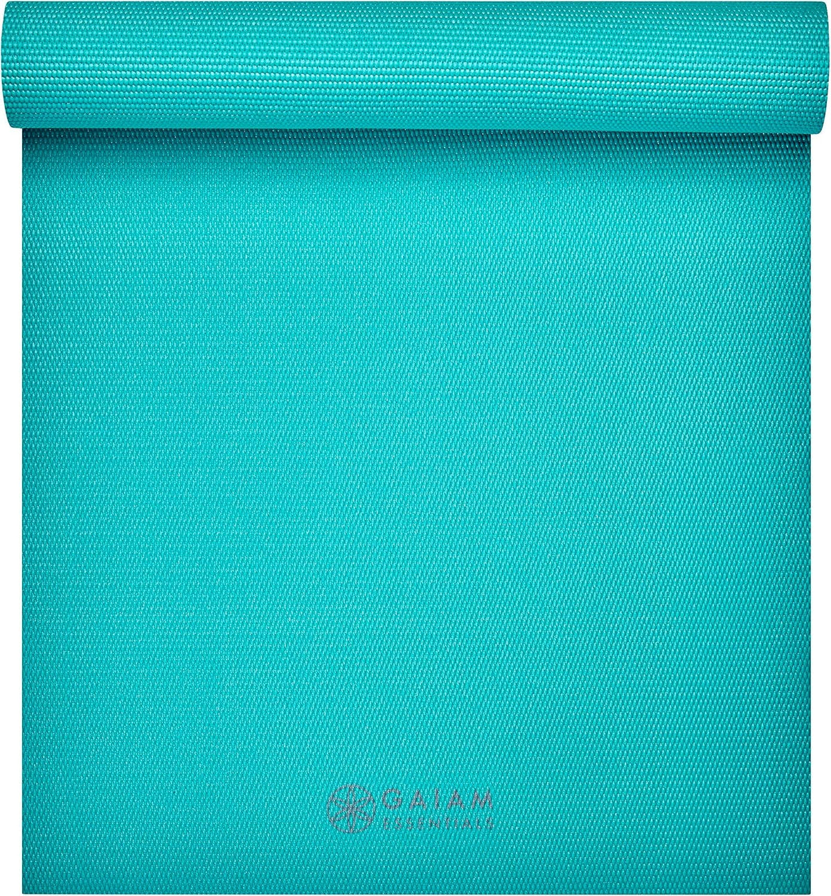 Gaiam Essentials Yoga Mat – 1/4" Thick 6mm with Carrier Strap