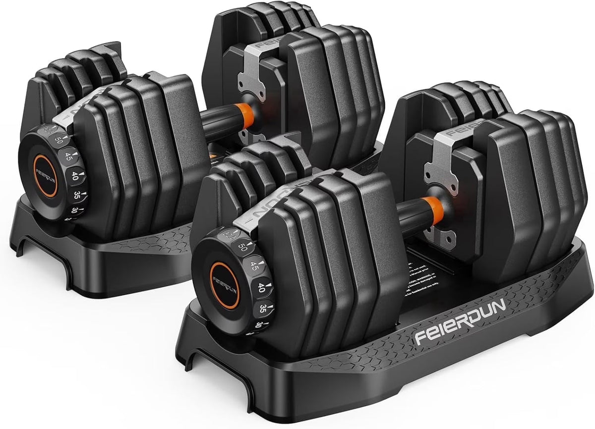 Adjustable Dumbbells 25LB Pair – 5-in-1, 5–25LB Weights