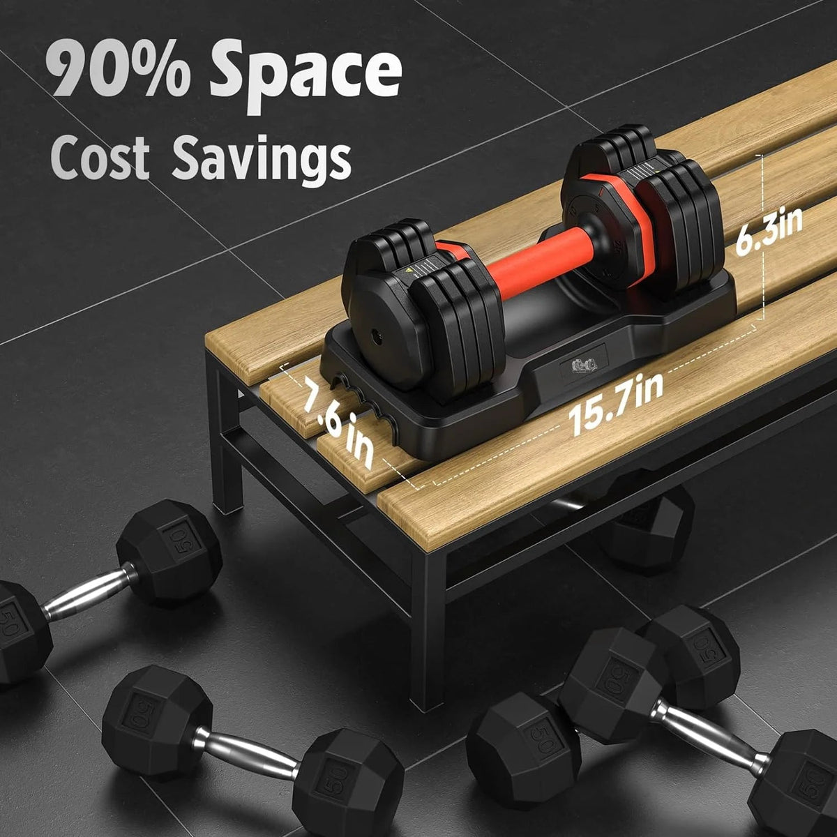 Adjustable Dumbbells 25LB Pair – 5-in-1, 5–25LB Weights